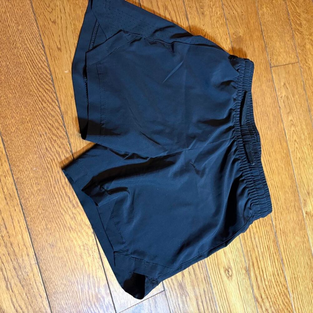 Black polyester spandex shorts